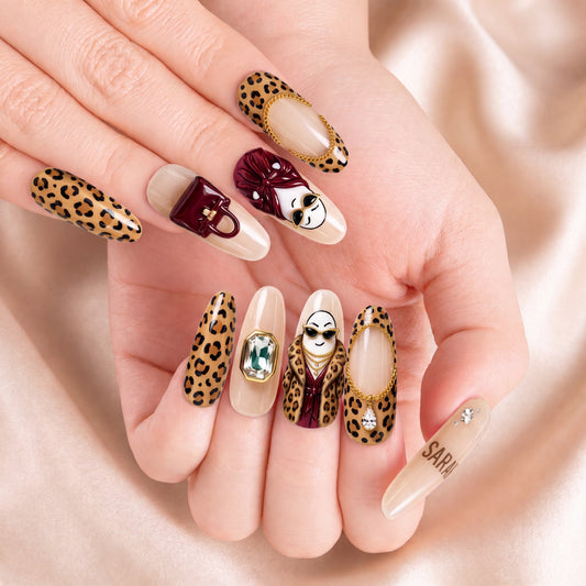 Leopard Luxe Besties – Personalized Press-On Nails alternate image