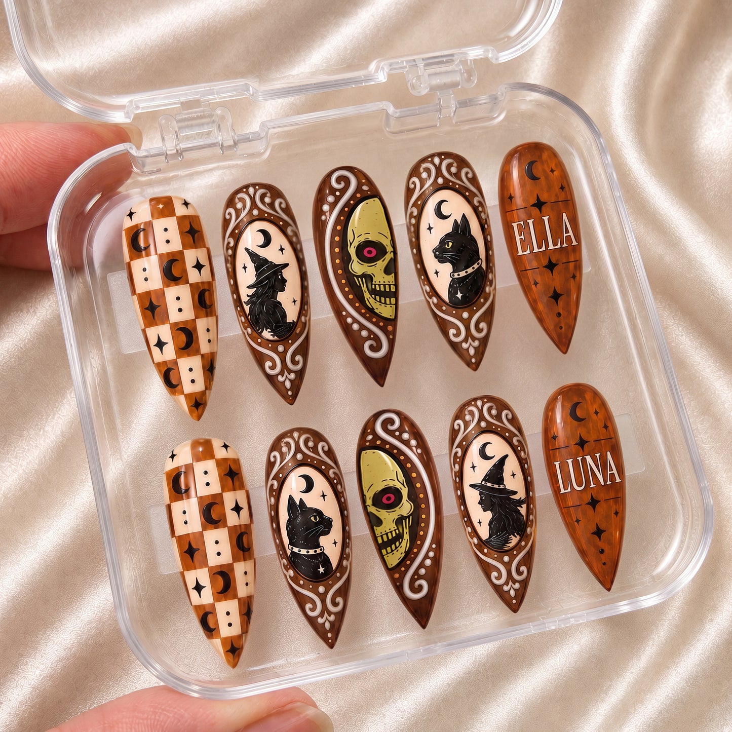 Vintage Halloween Charm Bestie - Personalized Press-On Nails