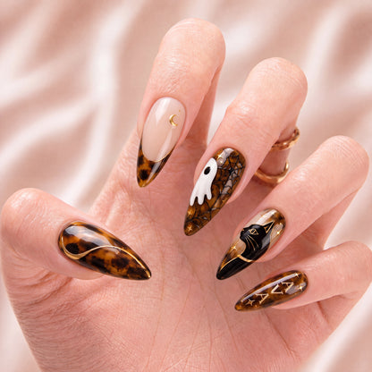 Tortoise Ghost Bestie  – Personalized Press-On Nails