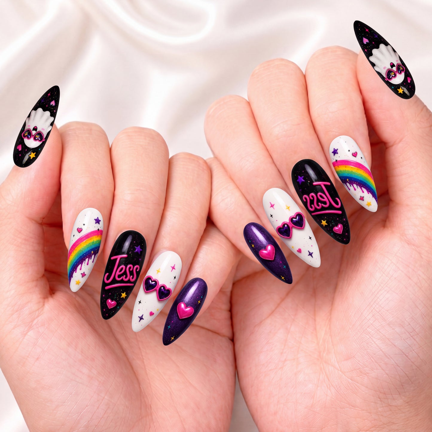 Neon Ghost Fantasy - Personalized Press-On Nails
