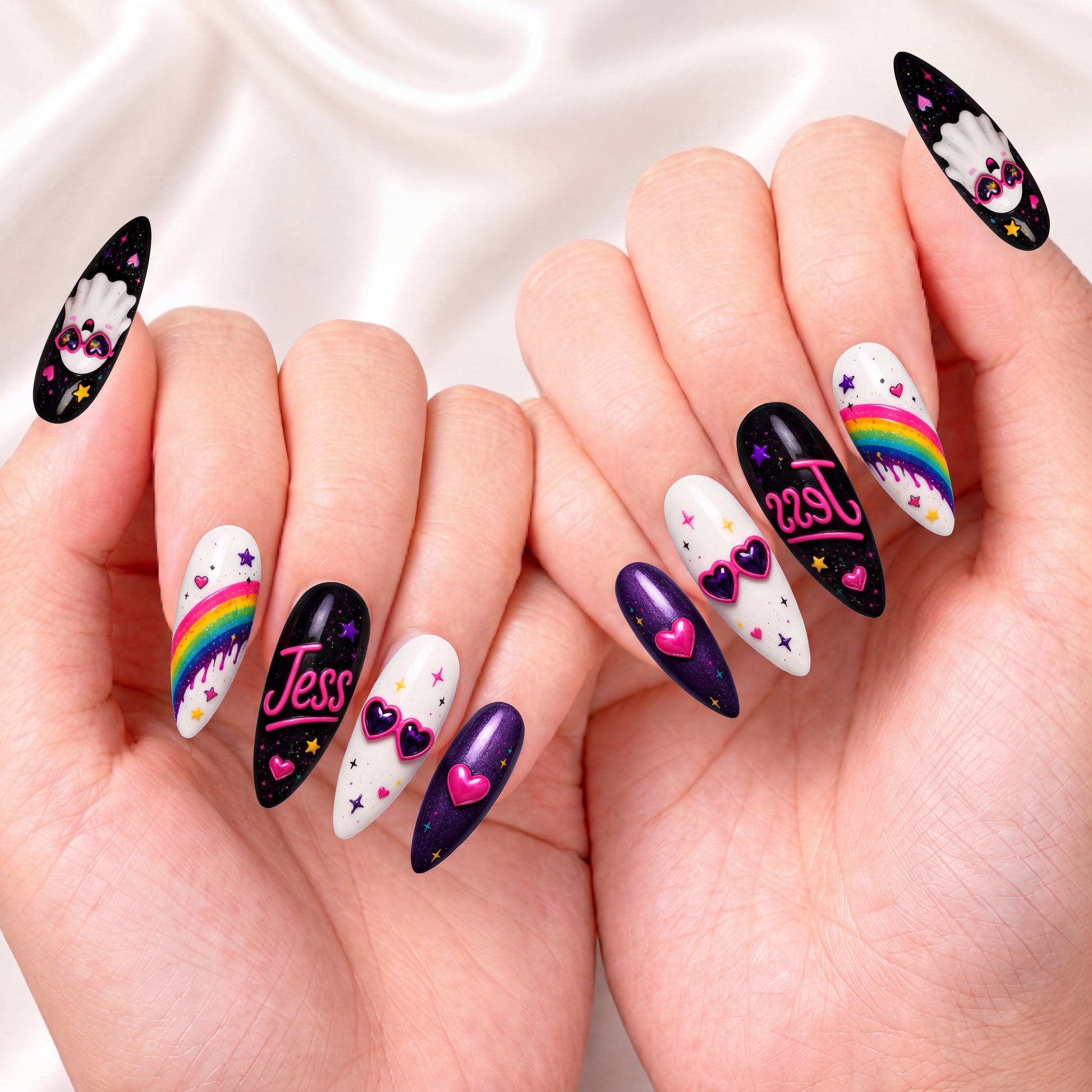 Neon Ghost Fantasy - Personalized Press-On Nails