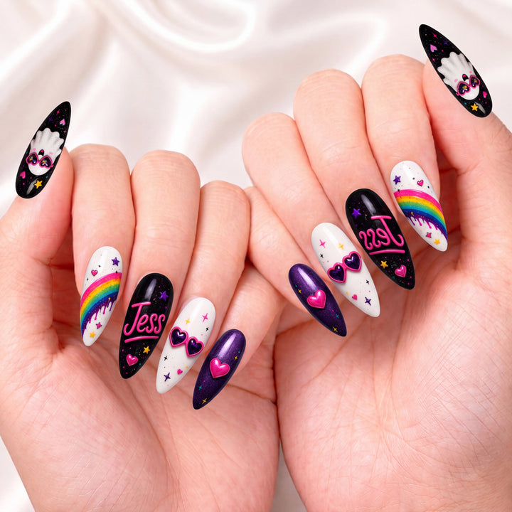 Neon Ghost Fantasy - Personalized Press-On Nails