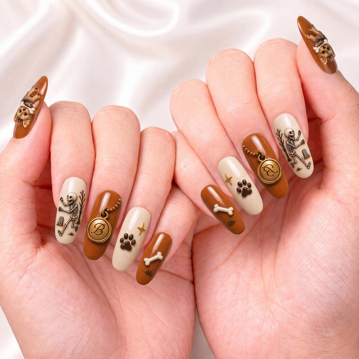Haunted Bone Chase- Personalized Press-On Nails