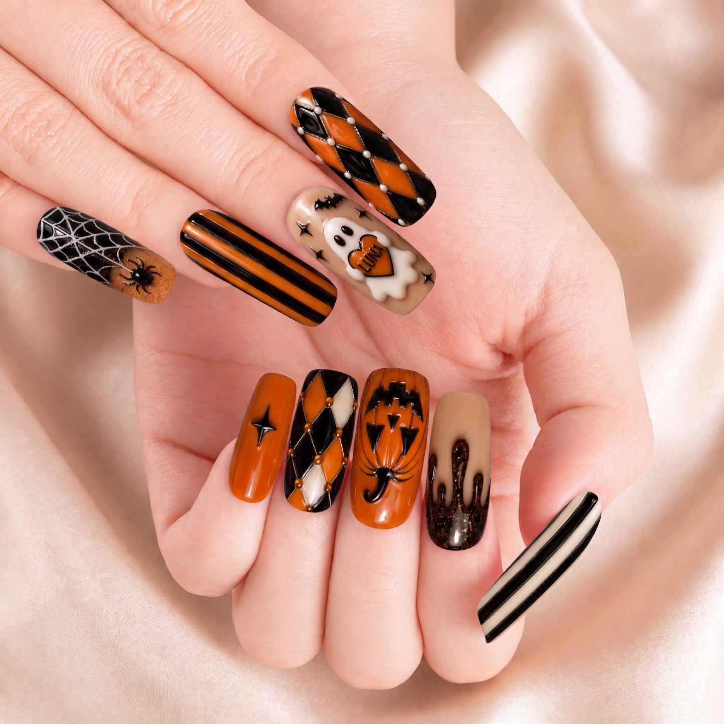 Pumpkin Parade – Personalized Press-On Nails