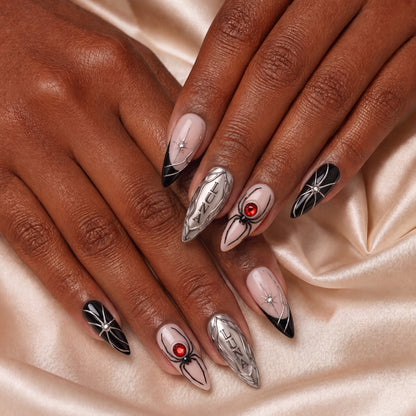Black Halo Ritual – Personalized Press-On Nails
