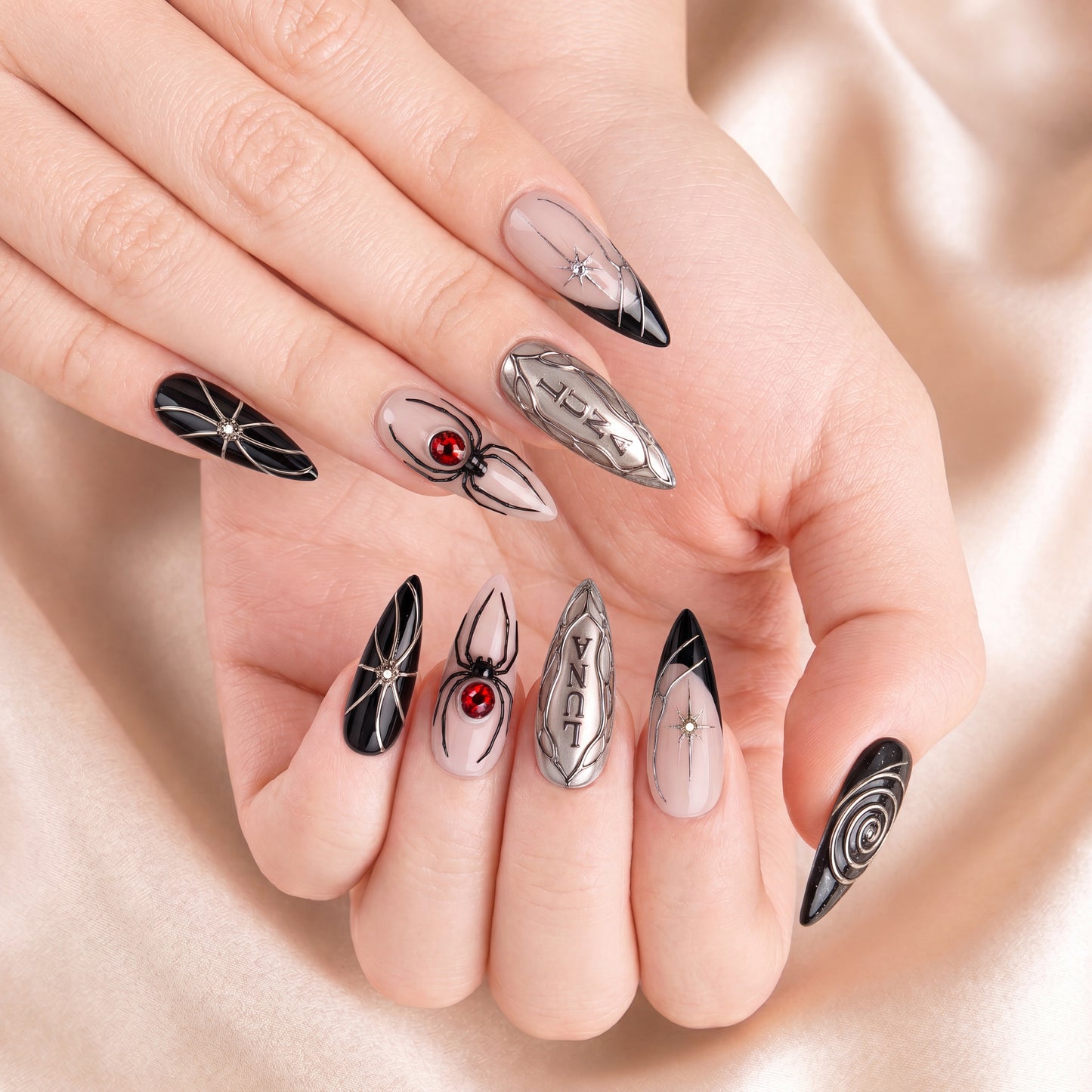 Black Halo Ritual – Personalized Press-On Nails