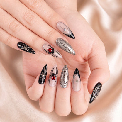 Black Halo Ritual – Personalized Press-On Nails