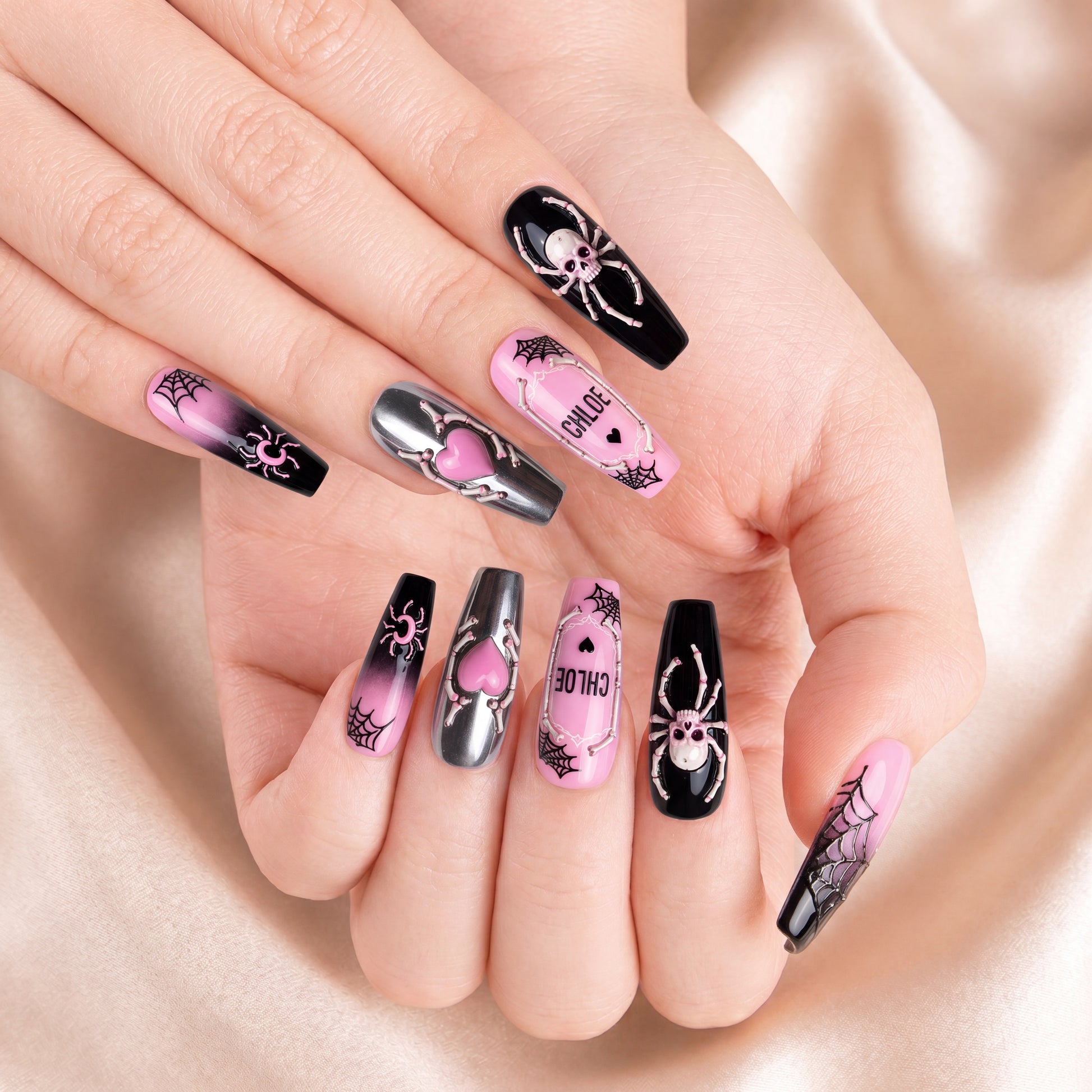 Pink Requiem – Personalized Press-On Nails