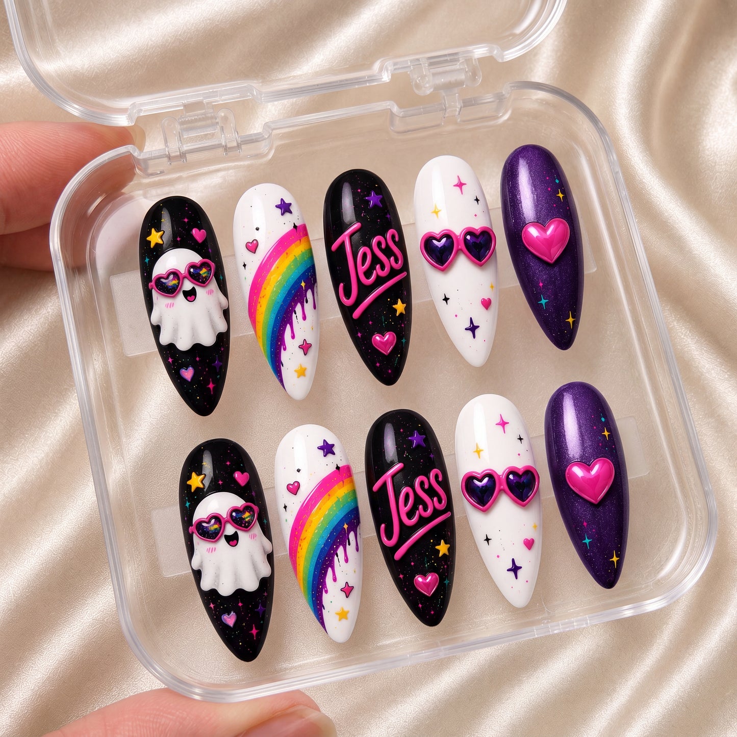 Neon Ghost Fantasy - Personalized Press-On Nails