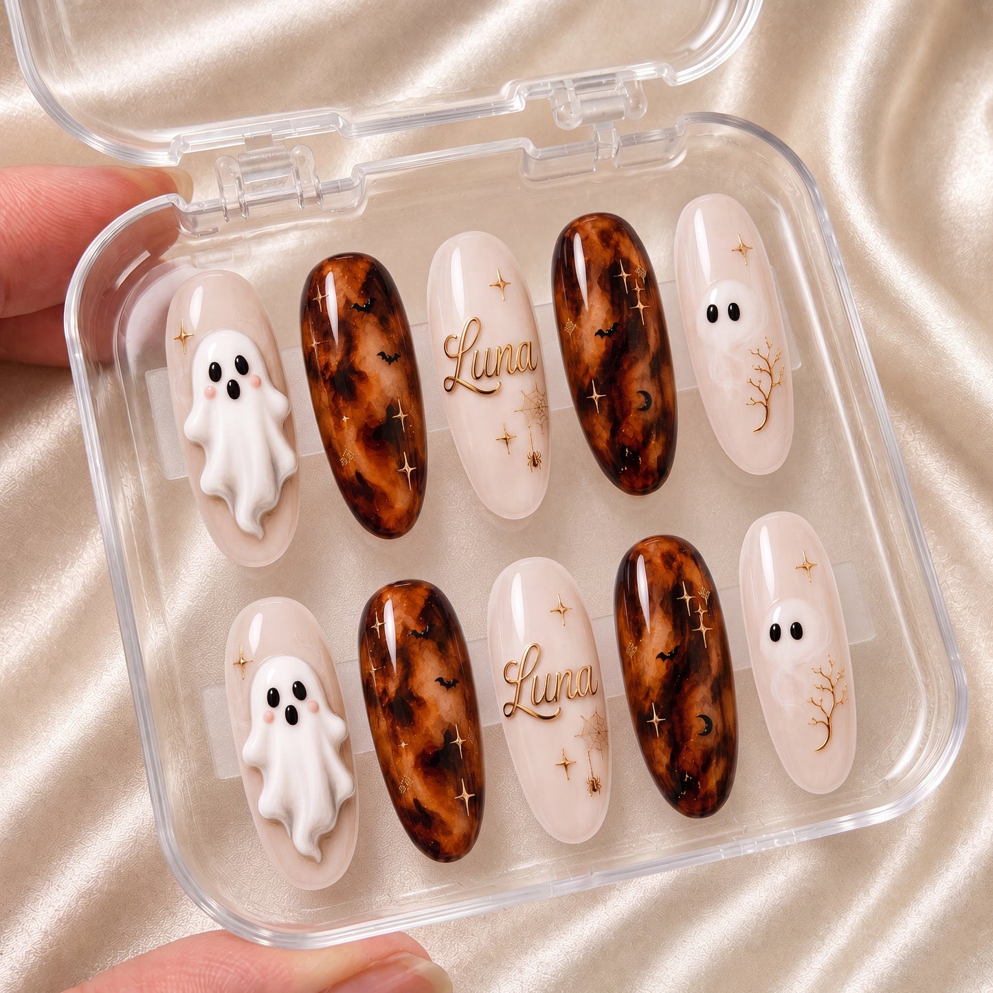 Amber Spirit Veil- Personalized Press-On Nails