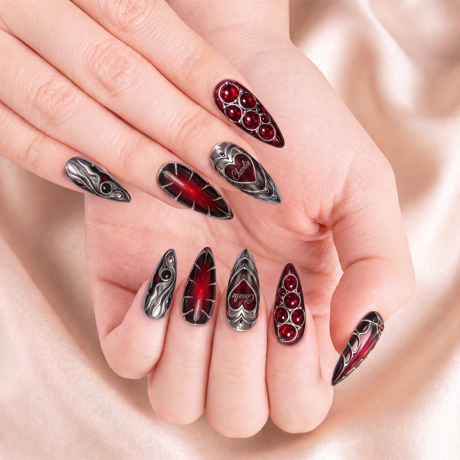 Bloodstone Veil - Personalized Press-On Nails