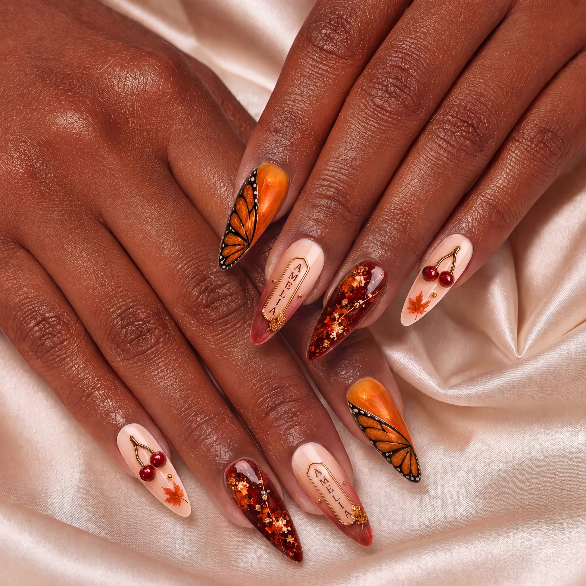 Golden Ember - Personalized Press-On Nails