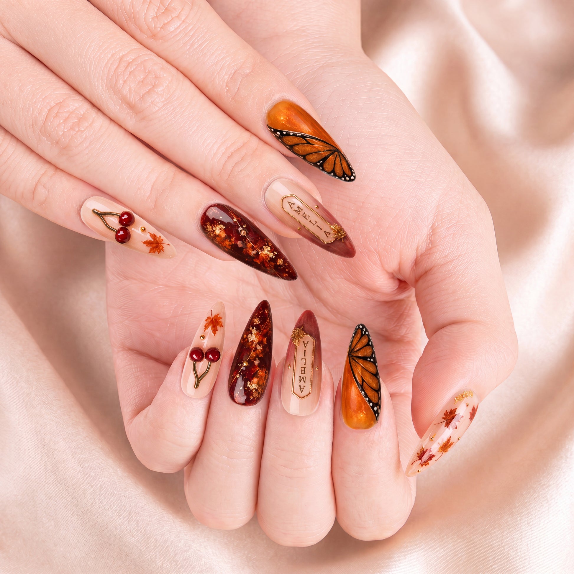 Golden Ember - Personalized Press-On Nails