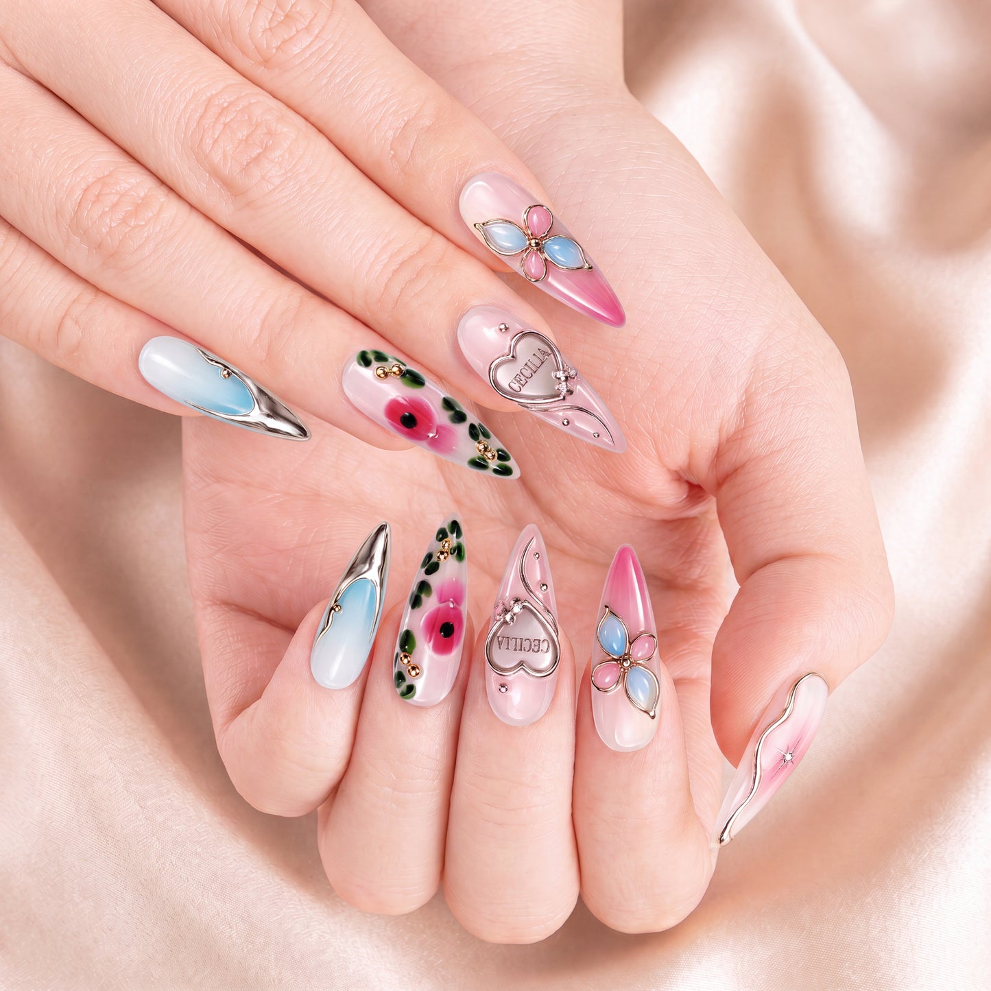 Petal Symphony - Personalized Press-On Nails