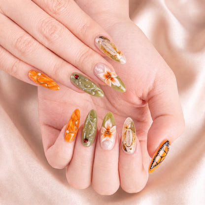 Monarch Meadow - Personalized Press-On Nails