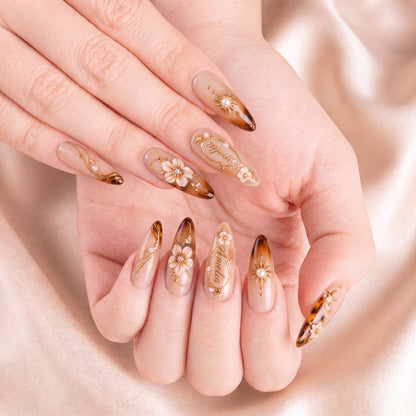 Golden Nocturne - Personalized Press-On Nails