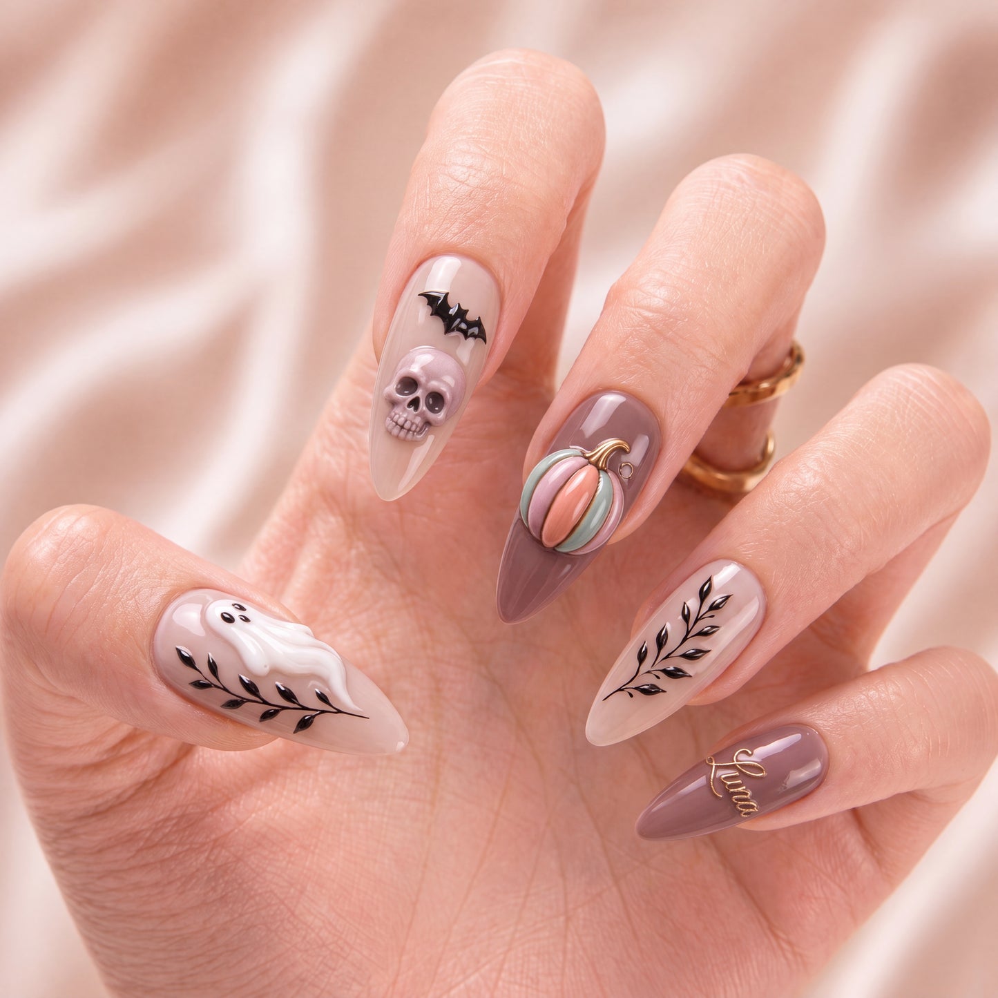 Soft Pumpkin Phantoms- Personalized Press-On Nails