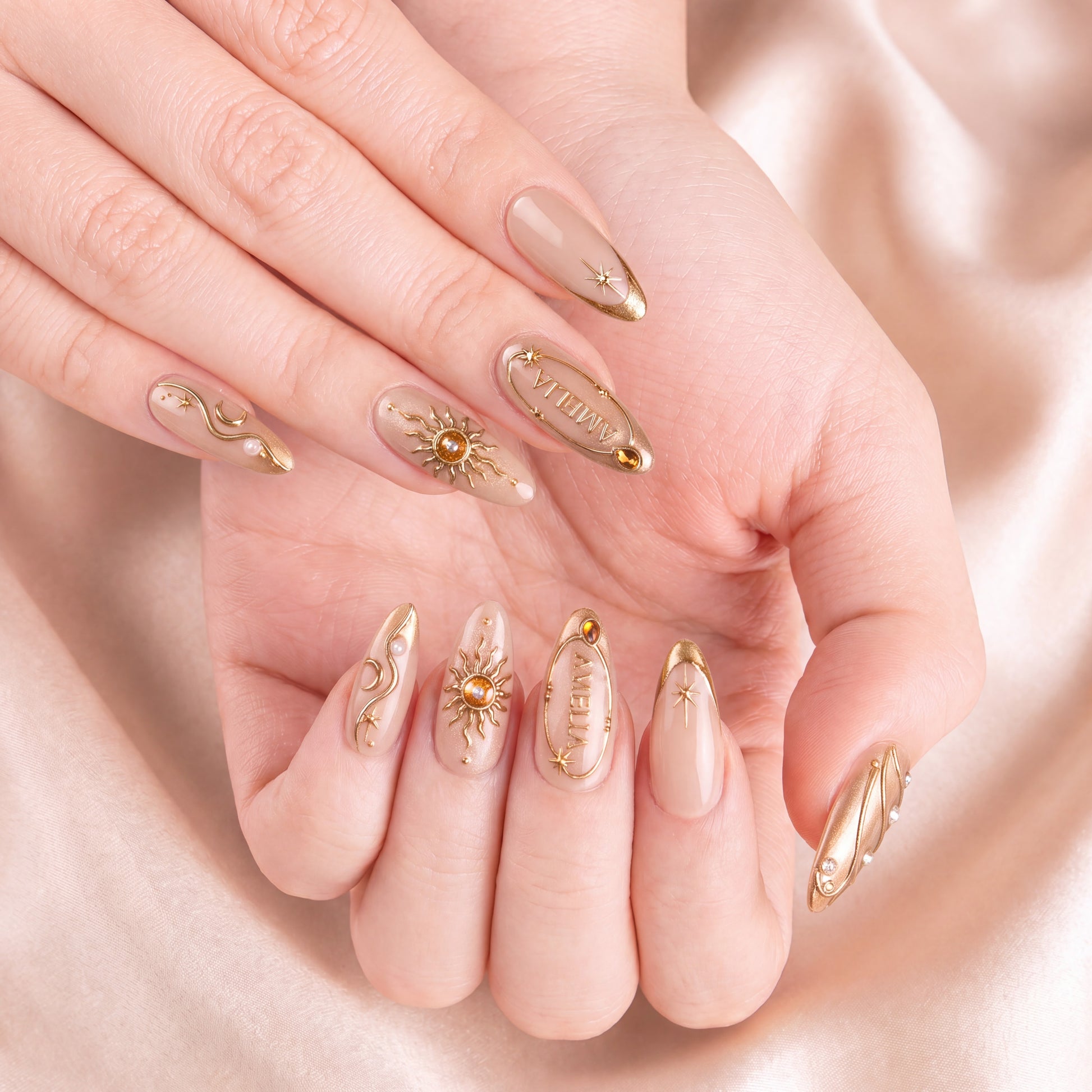 Halo of Gold - Personalized Press-On Nails