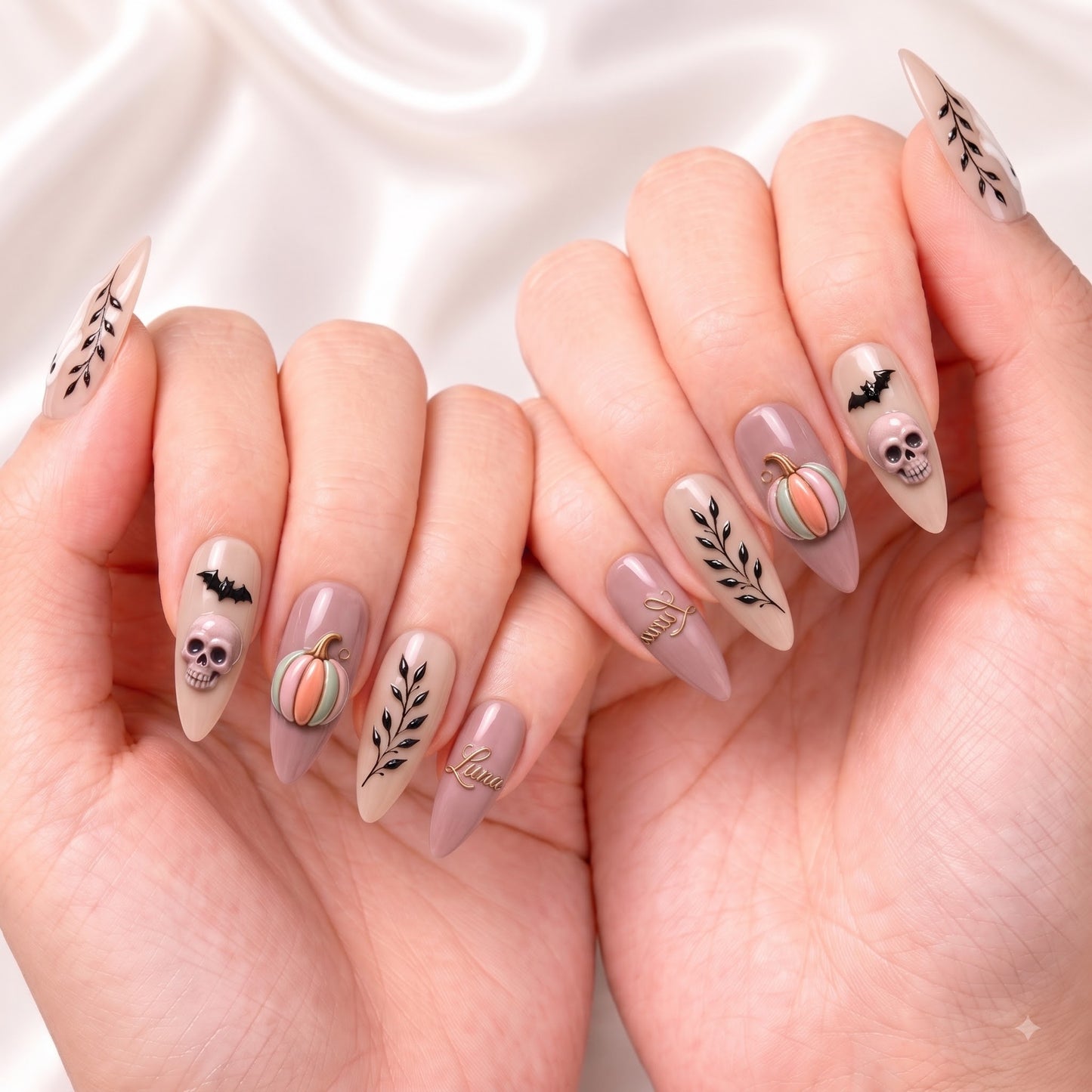 Soft Pumpkin Phantoms- Personalized Press-On Nails