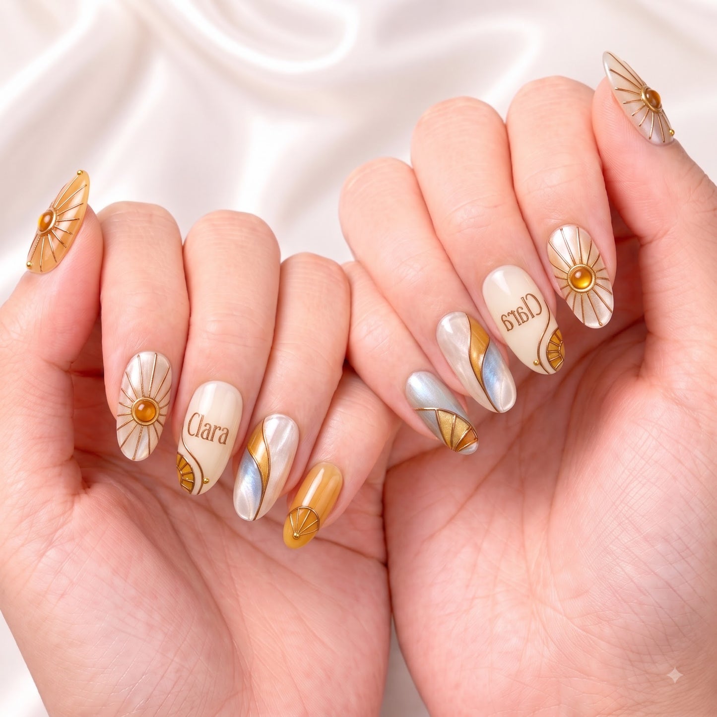 Amber Glass Daybreak- Personalized Press-On Nails