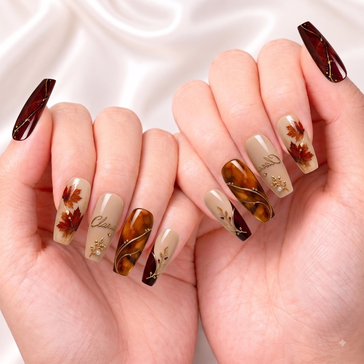 Scarlet Leaf Sonata - Personalized Press-On Nails