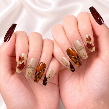 Scarlet Leaf Sonata - Personalized Press-On Nails