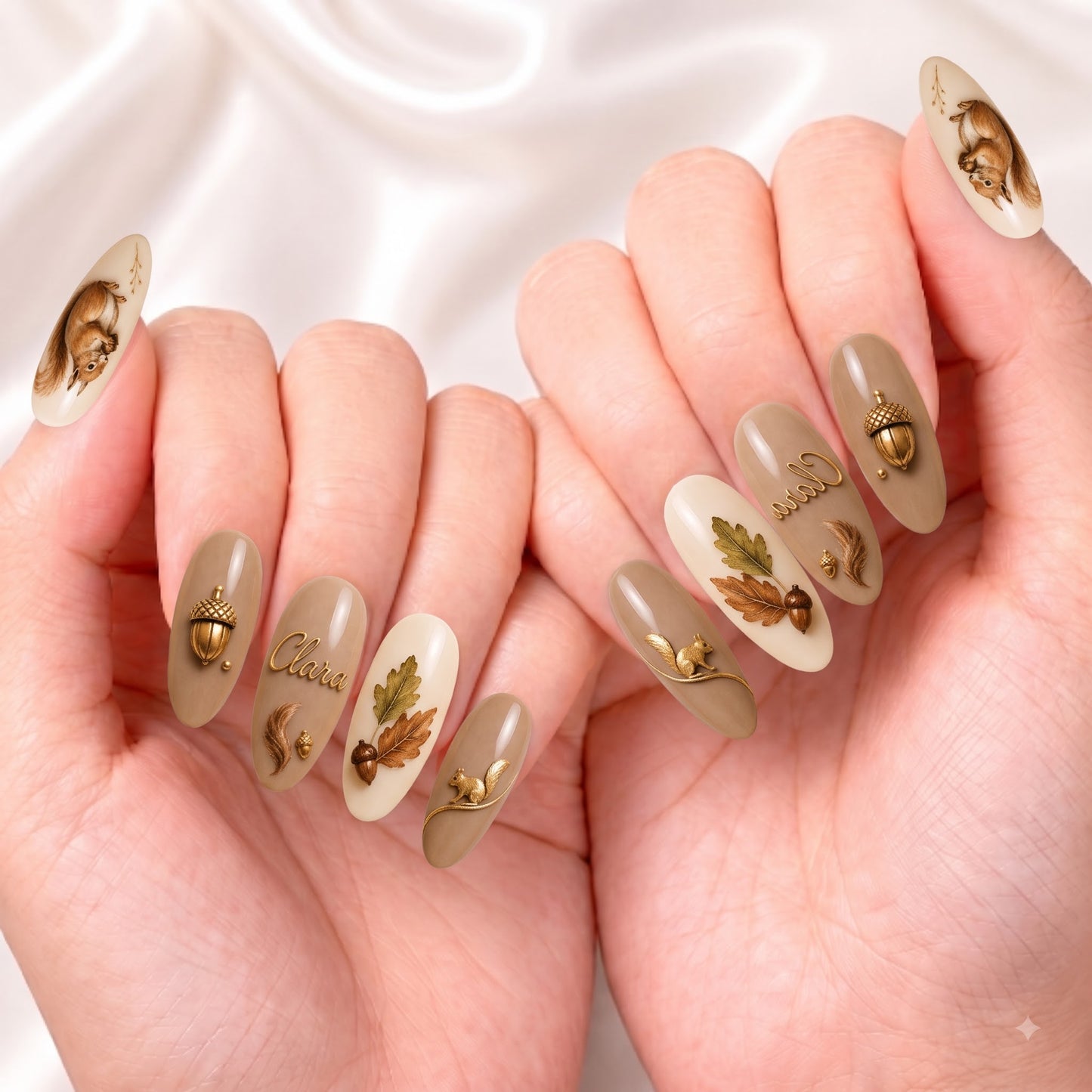 Woodland Acorn Keepsake - Personalized Press-On Nails