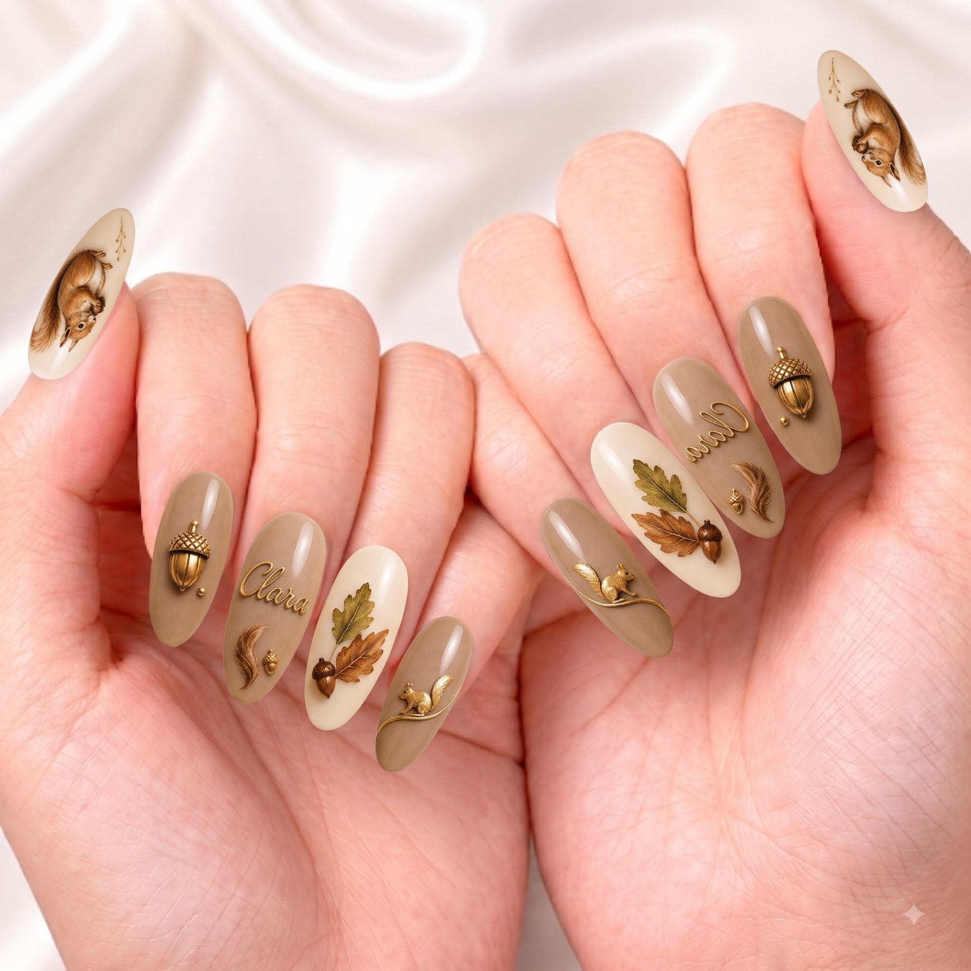 Woodland Acorn Keepsake - Personalized Press-On Nails