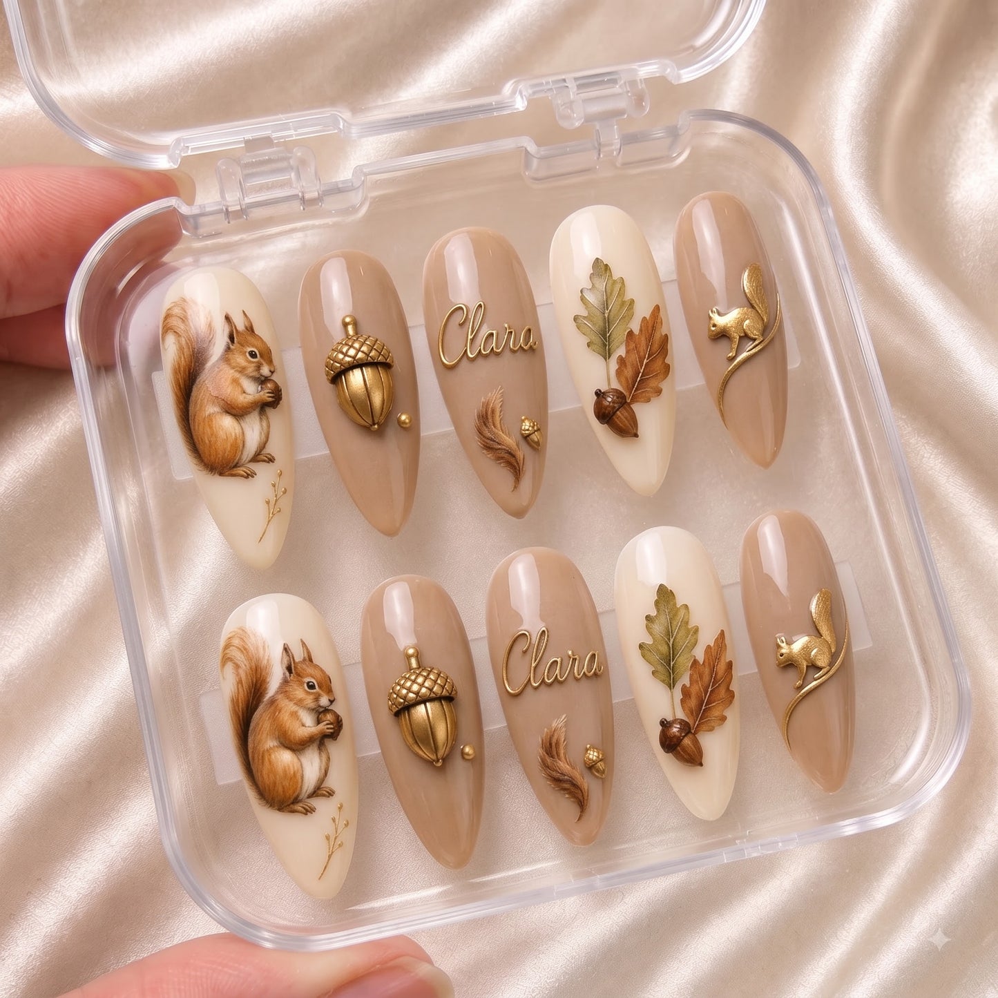 Woodland Acorn Keepsake - Personalized Press-On Nails