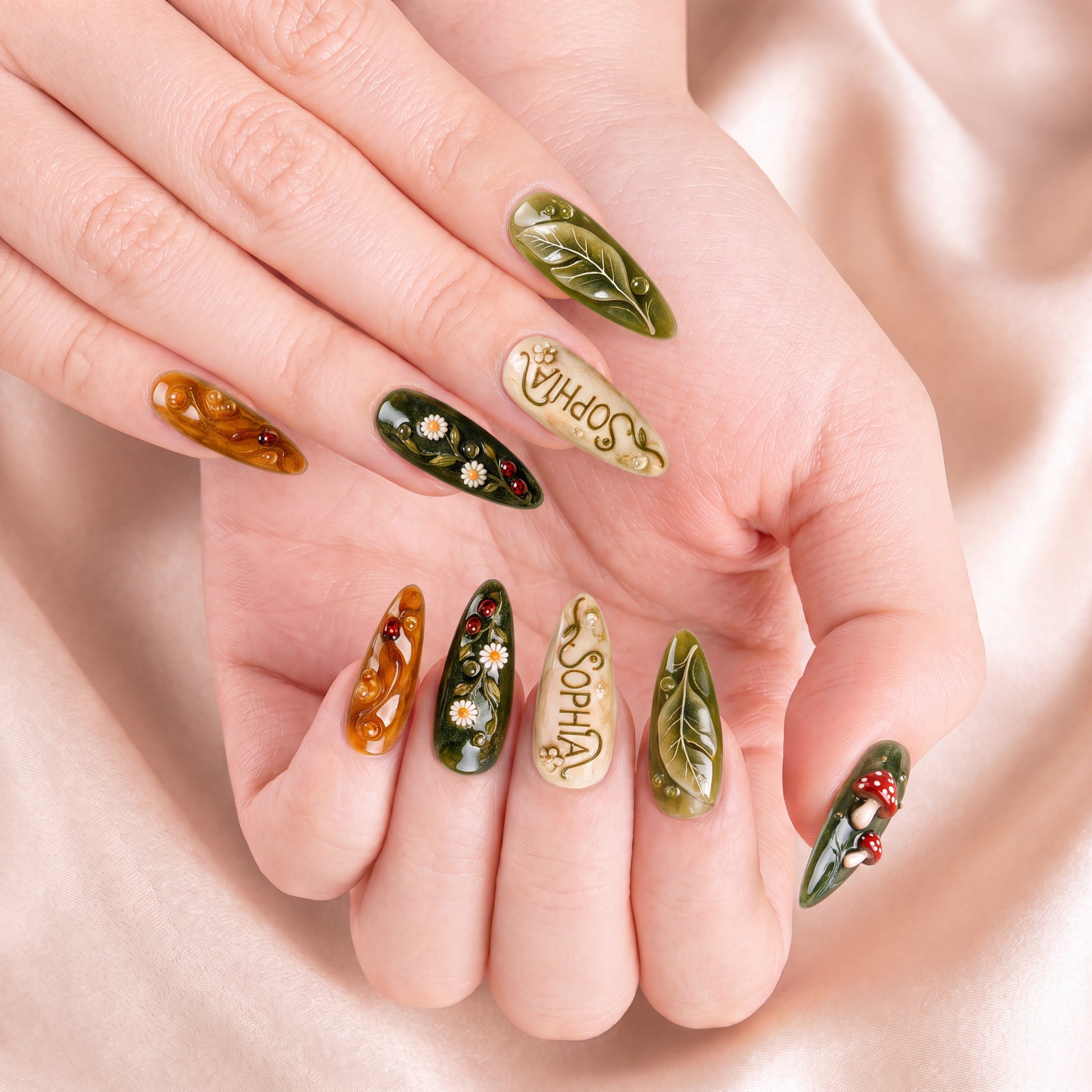 Ladybug Haven - Personalized Press-On Nails