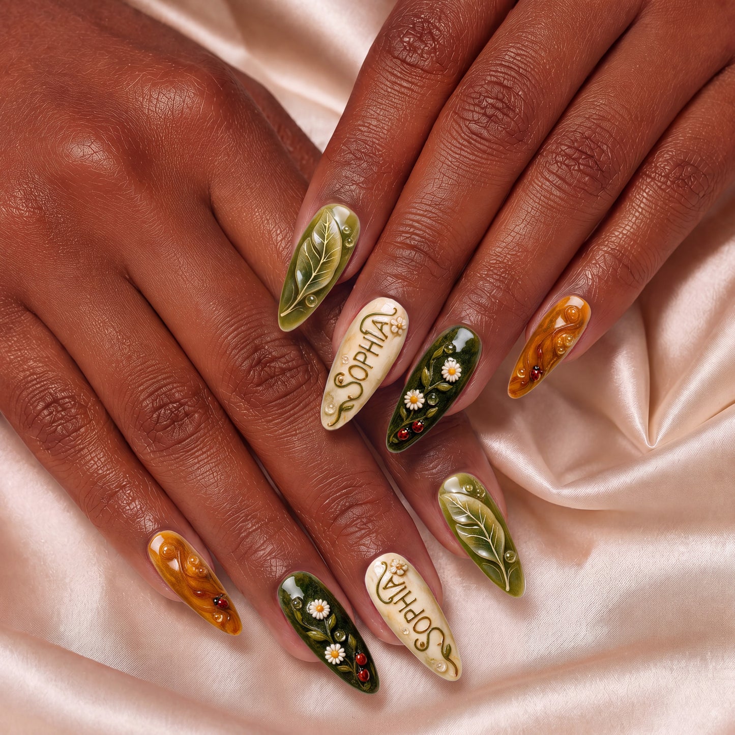 Ladybug Haven - Personalized Press-On Nails