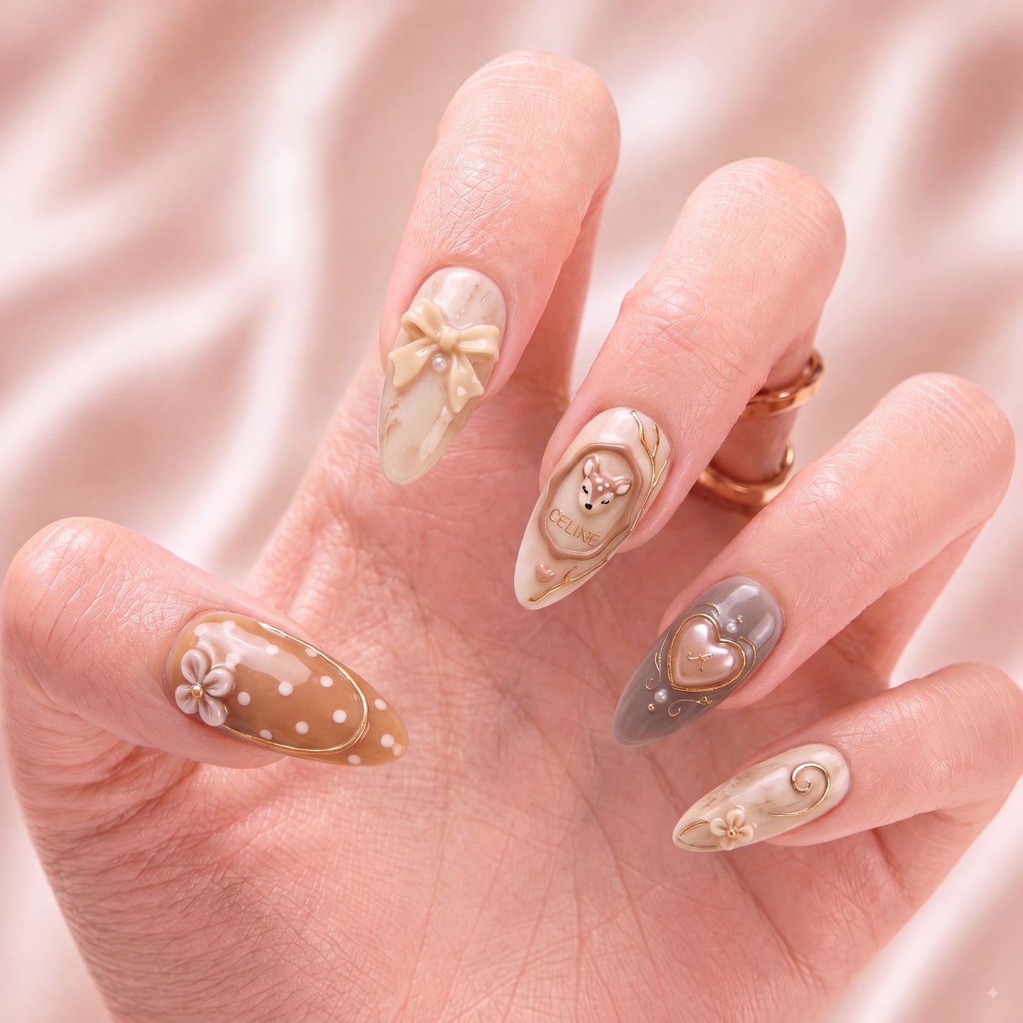 Soft Antler Charm - Personalized Press-On Nails