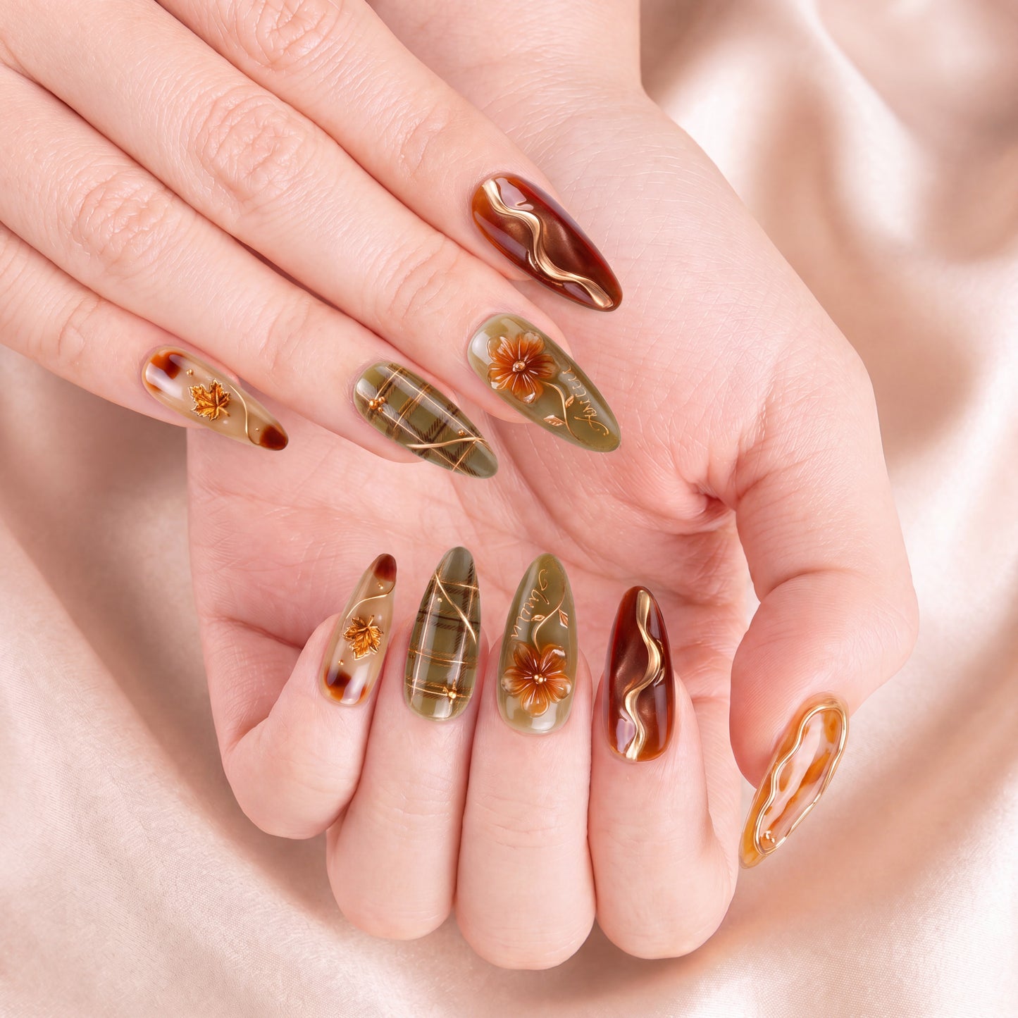Amber Harvest - Personalized Press-On Nails