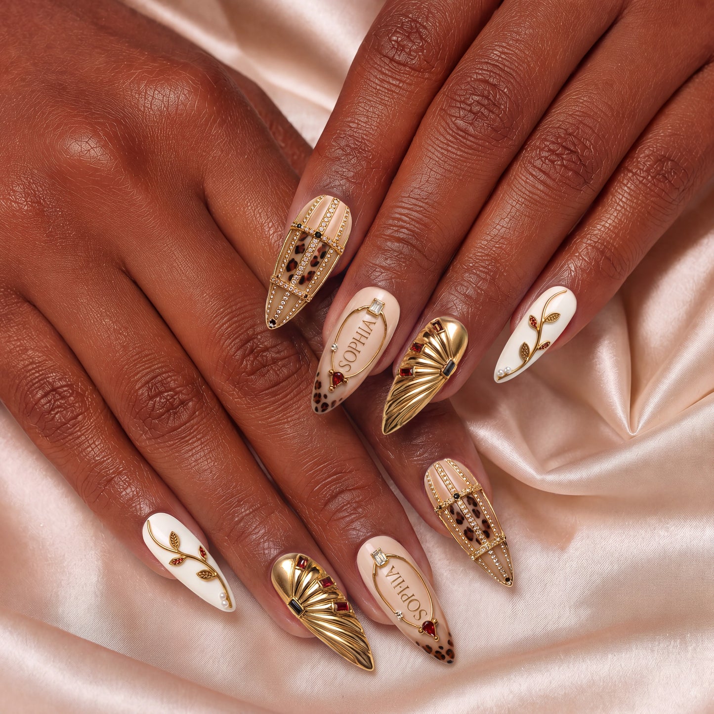 Ruby Leopard Luxe - Personalized Press-On Nails