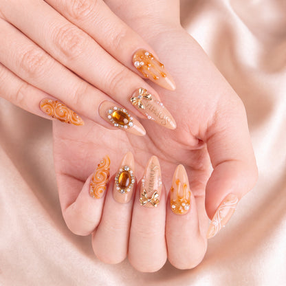Apricot Opulence - Personalized Press-On Nails