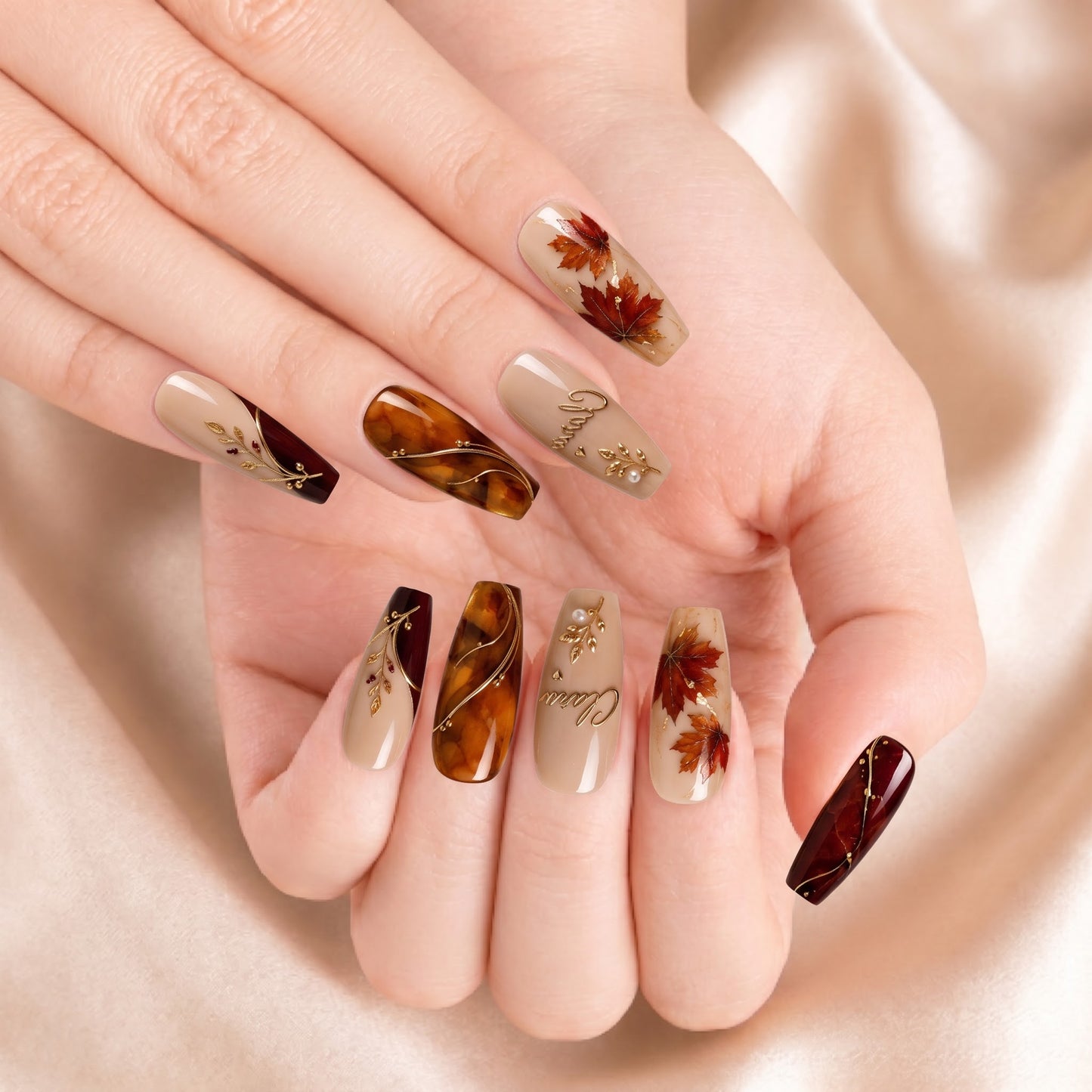 Scarlet Leaf Sonata - Personalized Press-On Nails