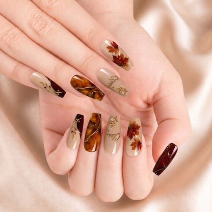 Scarlet Leaf Sonata - Personalized Press-On Nails