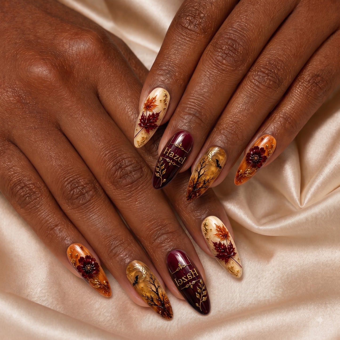 Crimson Winged Equinox - Personalized Press-On Nails