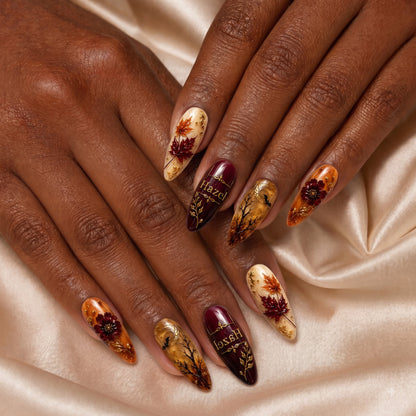 Crimson Winged Equinox - Personalized Press-On Nails