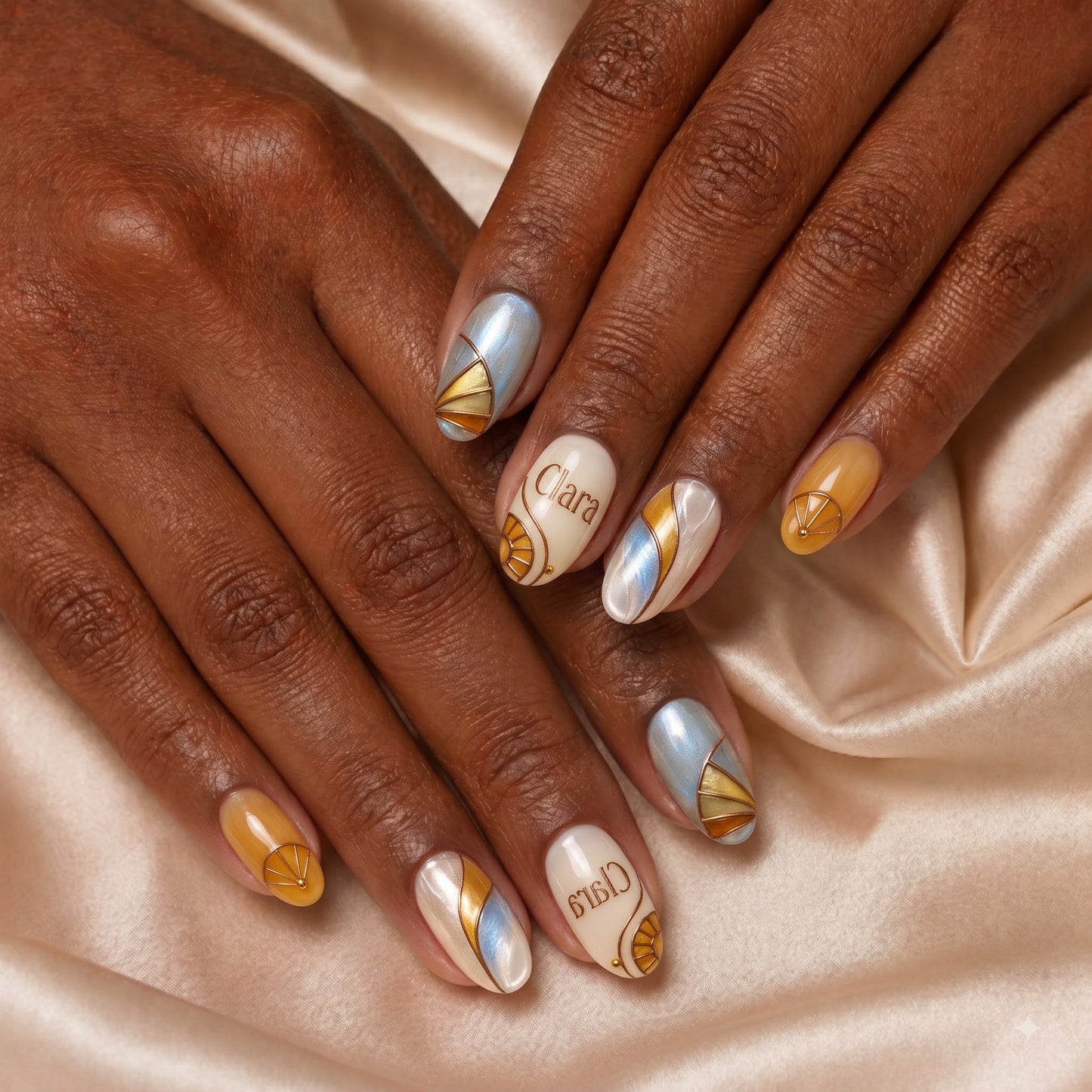 Amber Glass Daybreak- Personalized Press-On Nails