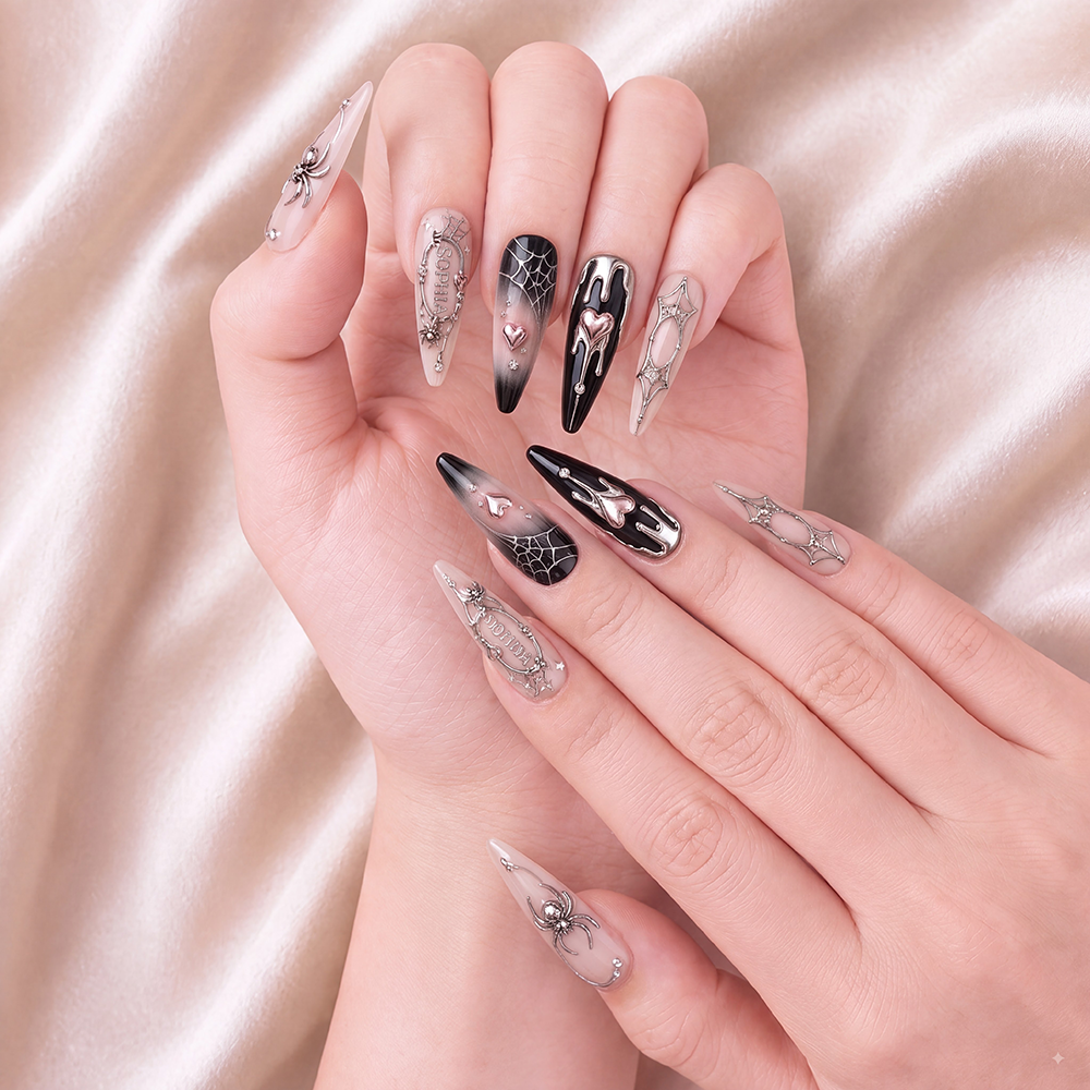 Gothic Love Trap - Personalized Press-On Nails