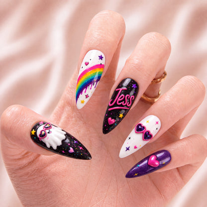 Neon Ghost Fantasy - Personalized Press-On Nails