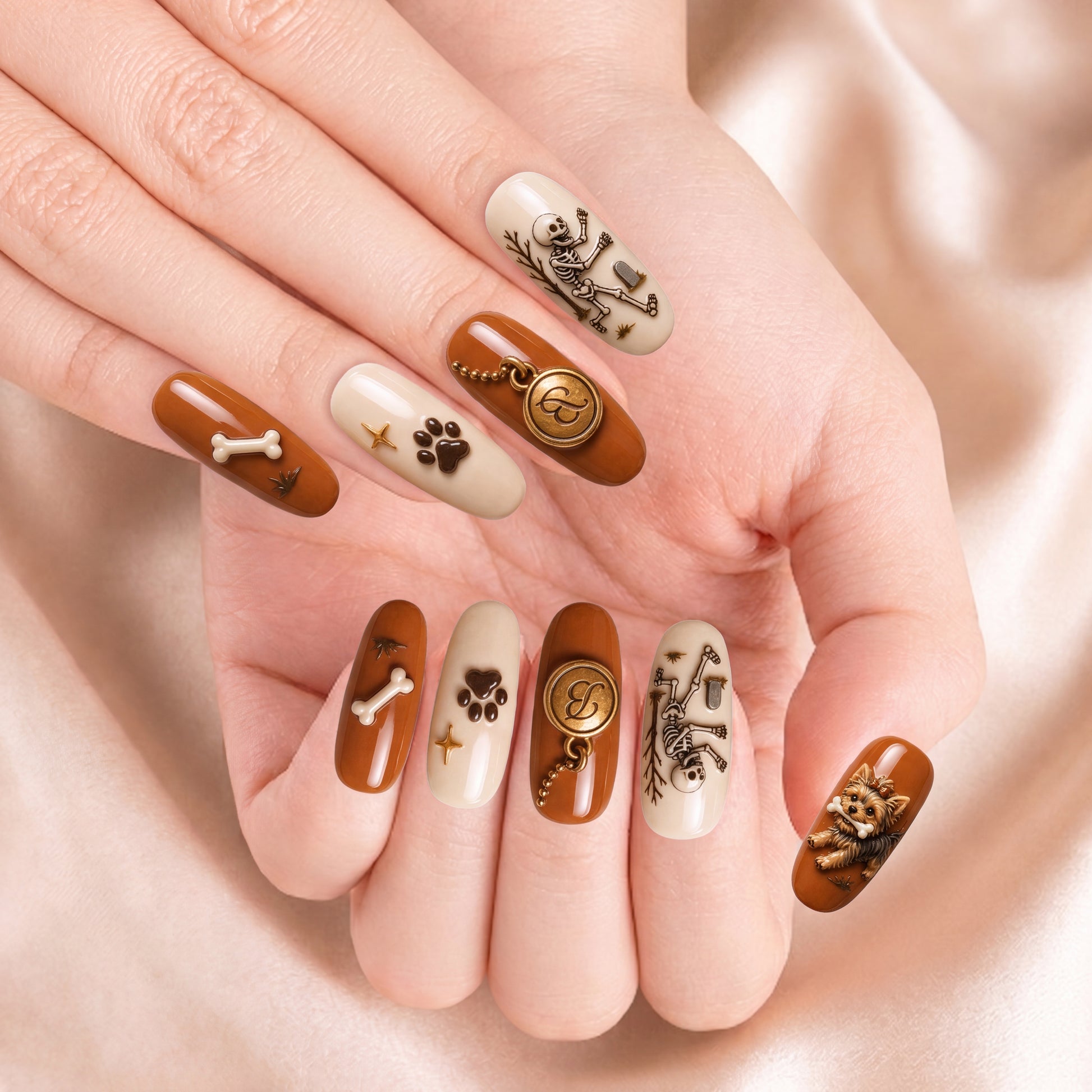 Haunted Bone Chase- Personalized Press-On Nails