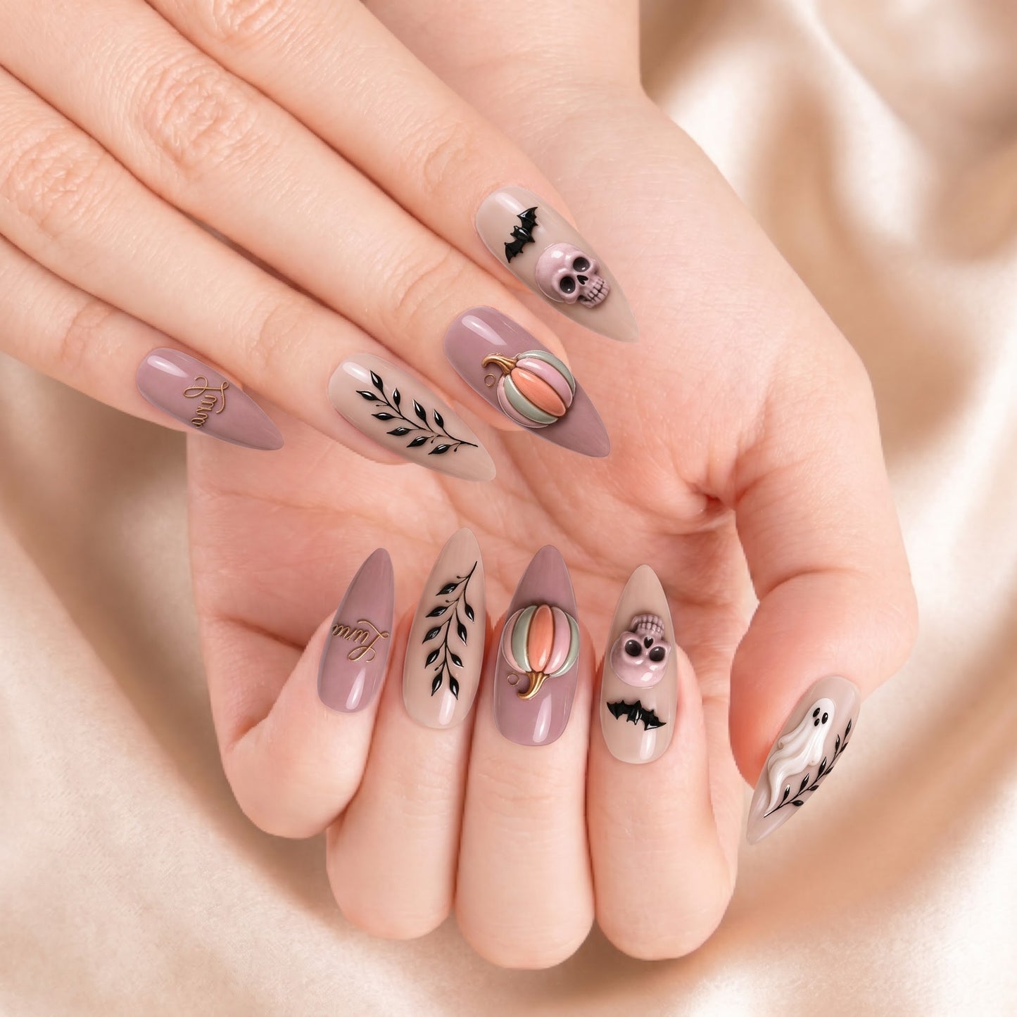 Soft Pumpkin Phantoms- Personalized Press-On Nails