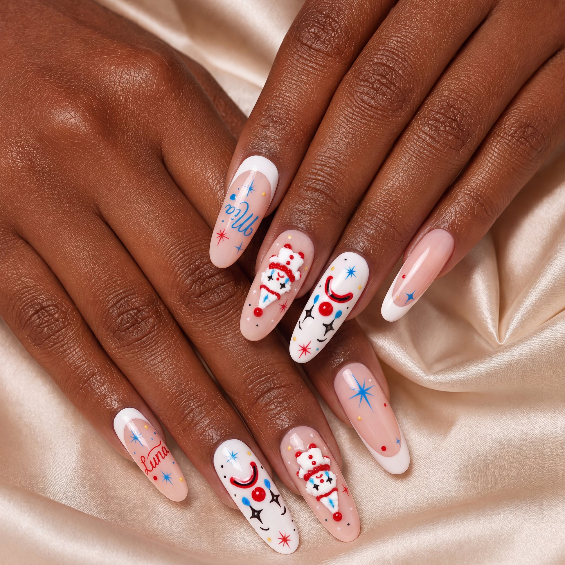 Sad Clown Sparkle – Personalized Press-On Nails