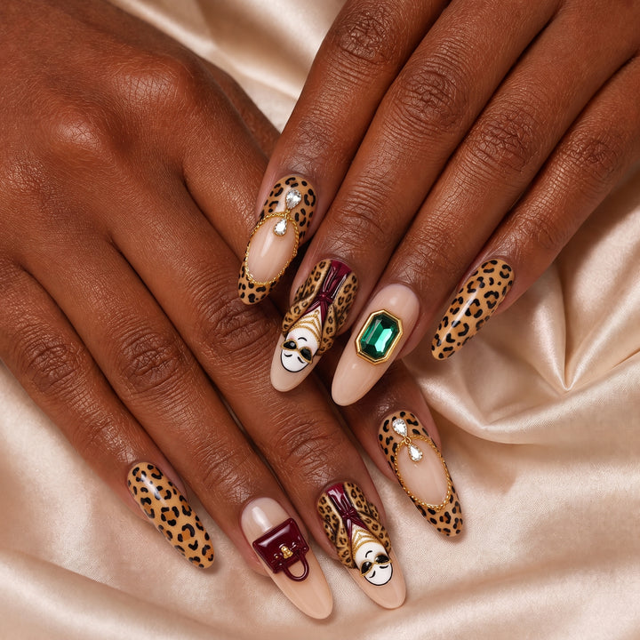 Leopard Luxe Besties – Personalized Press-On Nails