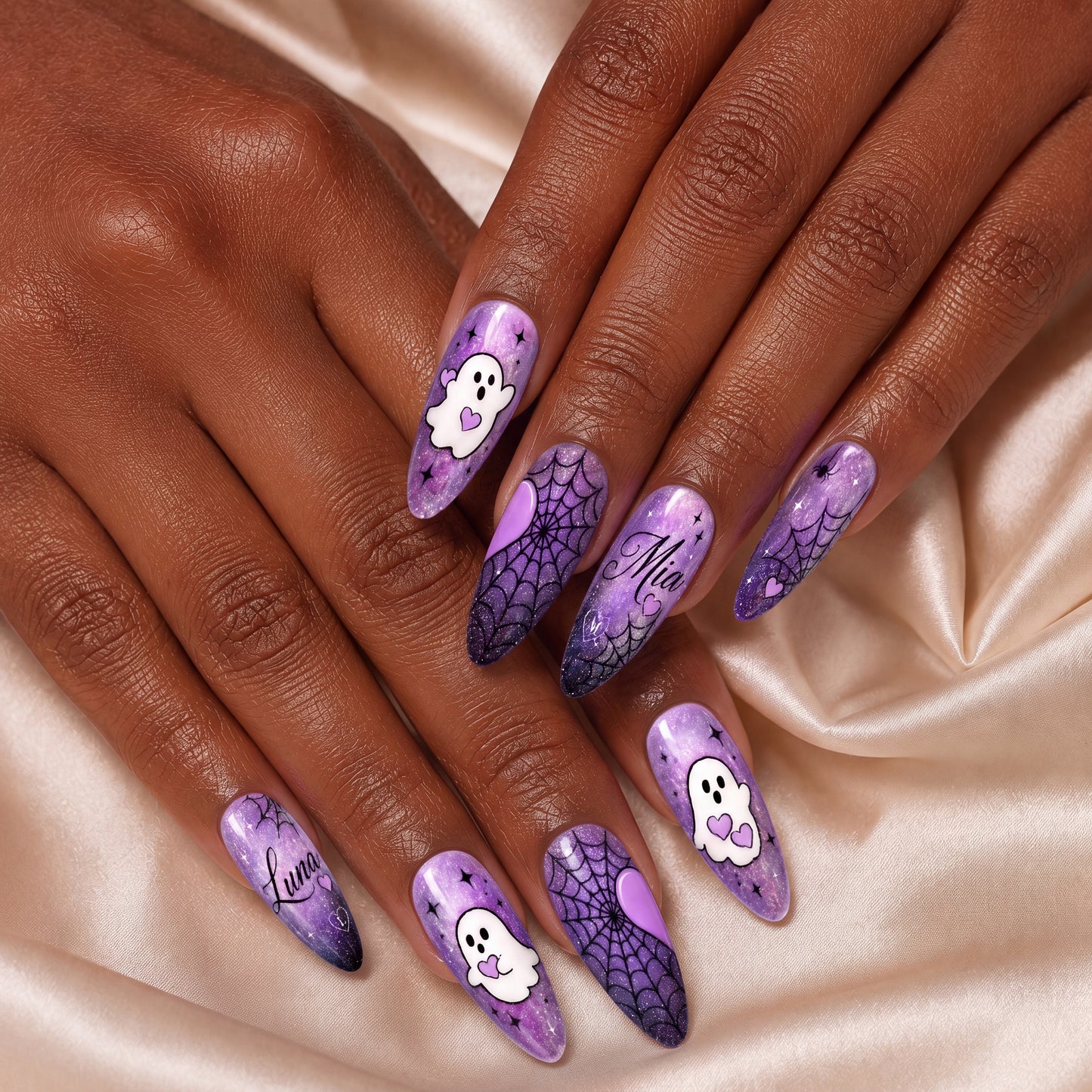 Ghost Hug Besties – Personalized Press-On Nails