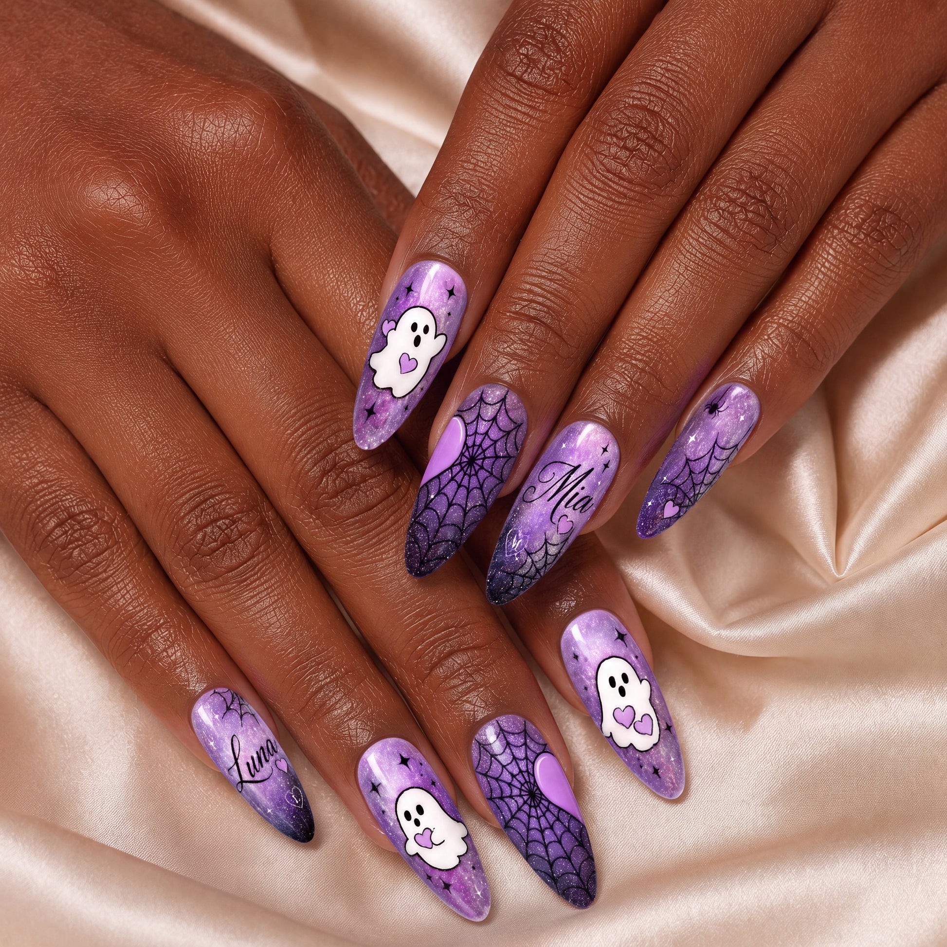 Ghost Hug Besties – Personalized Press-On Nails