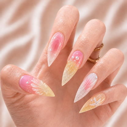 Glitter Seashell - Press-On Nails