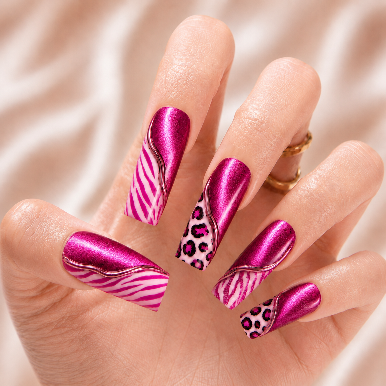 Pink Leopard - Press-On Nails